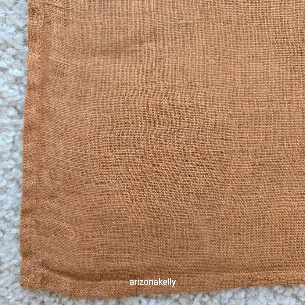 Linen Scarf Hemmed Chestnut Brown